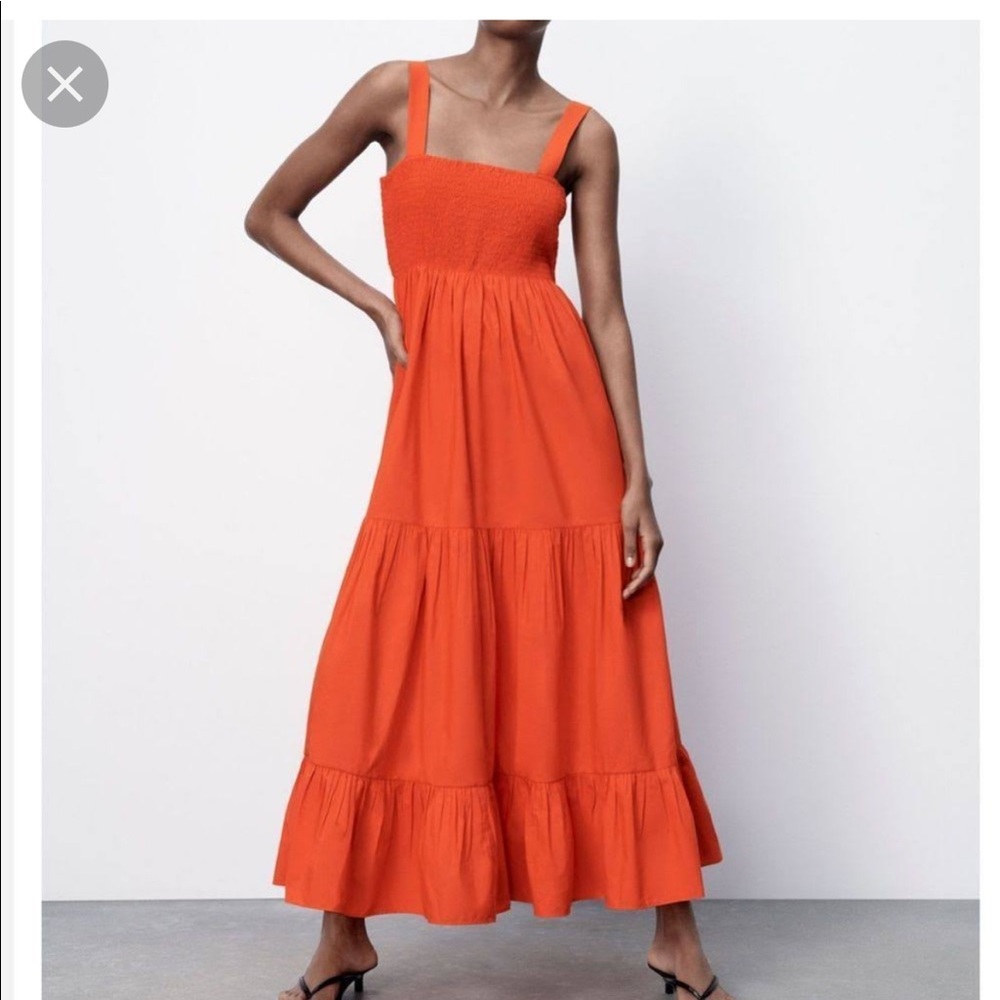 Zara Poplin Midi Dress